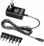Amazon Basics - Adattatore di alimentazione DC universale con 7 connettori rimovibili, 3-12 V, Polarità Reversibile, Nero