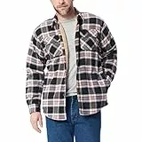 Wrangler Authentics Giacca in Flanella Foderata Sherpa a Maniche Lunghe Camicia Button-Down, Caviale, M Uomo