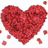 ILLUVA 1200 Pezzi Petali di Rosa Finti Rossi, Petali di Fiori Artificiali di Seta Decorazione Romantica per Matrimonio San Valentine e Proposta