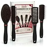 com-four® Set Styling 4 Pezzi - Spazzole con Impugnatura Morbida per Capelli - Spazzola Multiuso, Spazzola a Rullo, Spazzola a Ragno, Spazzola Sassoon (Set da 04 pezzi)