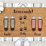 Zerbino personalizzato per l'ingresso di casa | Personalizza il tuo zerbino con tutta la famiglia | Ideale come regalo | 70 x 40 cm | zerbini originali e divertenti in 100% fibra di cocco | coppia + 2