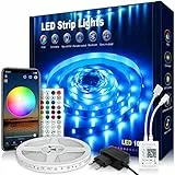 VKH Striscia LED 10 Metri, LED Striscia RGB Colorate con Telecomando, App Controllata, Sincronizza Cambia Colore con la Musica, Luci LED per Camera da Letto, Cucina, Decorazione per Feste, Bar (10m)