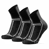 DANISH ENDURANCE 3 Paia Calzini da Corsa Anti-Vesciche, Calze Tecniche per Sport e Running, per Uomo e Donna, Nero/Grigio, EU 43-47