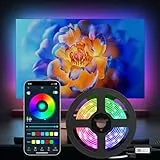 Diyife Striscia led tv, [Classe di Efficienza Energetica striscia led tv 65 Pollici, LED Striscia TV,3M Colorati Dimmerabile con Controller Bluetooth Musica Sincronizza la Adatto per TV