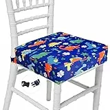 Cuscino Rialzo per Bambini Regolabile Lavabile Cuscino per Sedia Seggiolino Smontabile Spesse Rialzo Sedia Booster Seat per Tavolo da Pranzo (Dinosauro Blu)