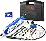 APEXFORGE Strumento Multifunzione, 135w Utensile Rotante,172+4 Accessori Mandrino Universale Senza Chiave Mandrino Autoserrante, 6 Velocità 35,000RPM-M6