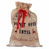 Idena 31247 - Sacco di iuta Non aprire fino a Natale, 70 x 50 cm, Natale, Sacco regalo, Multicolore