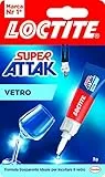 Loctite Super Attak Vetro, colla per vetro di alta qualità, super colla istantanea per vetro, colla trasparente facile da usare, durevole e riutilizzabile, 1 x 3 g