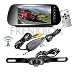 Kit retromarcia monitor 7 specchietto retrovisore telecamera wireless senza fili