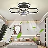 64W Ventilatore da Soffitto con lampada, 60CM Plafoniera con Ventilatori a LED Dimmerabile con Telecomando App per Soggiorno, Camera da letto, Sala da pranzo, 6 Velocità, Timer (4 Giri)