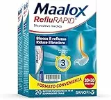 Maalox Reflurapid, Maalox Reflusso, 20 + 20 Bustine Monodose, Senza Lattosio, Senza Glutine