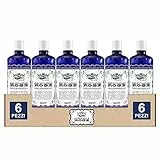 Acqua Alle Rose Distillata Tonico Rinfrescante Viso e Collo Per Pelli Sensibili contro Irritazioni e Rossori Azione Idratante e Rigenerante per una Pelle Giovane ed Elastica - 6 Flaconi da 300ml