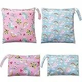 Borsa per Pannolini, Comius Sharp 4 Pezzi Bag Pannolino Riutilizzabile, Lavabili Sacchetto Impermeabile Bambini con Cerniera Contenere i Pannolini per Bambini, Vestiti Sporchi e Altro (A)