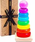 Jaques of London Rainbow - Giocattolo impilabile, in legno, per bambini, 12 mesi