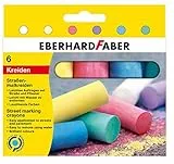 Eberhard Faber 526506 - Pastelli da strada in 6 colori vivaci, in astuccio di cartone, per disegnare in modo colorato su asfalto, strade e marciapiedi