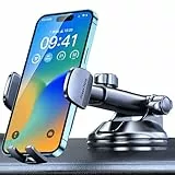 CIRYCASE Porta Cellulare Auto, [Presa Superiore] 360° Ruotabile su Cruscotto e Parabrezza, Ventosa Gel Ultraresistente + Sgancio 1 Tasto, Supporto Telefono Auto per 4-7” Smartphone