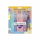 PAPER MATE Flair penna, punta media da 1,1 mm, colori Tropical, confezione da 24