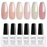 Elite99 Smalto Semipermanente per Unghie in Nudo Francese Gel UV LED Smalto per Unghie 7pzcs Kit Colorati Set per Manicure e Pedicure Semipermanente Soak off 10ml