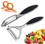 Pelapatate, Pelapatate da Cucina Pelapatate in Acciaio Inox a Forma di Y con Impugnatura Ergonomica Antiscivolo e Lama Affilata Resistente per Verdura Carota Frutta(Black)