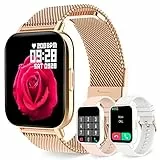Smartwatch Orologio Donna Chiamate e Risposta Smart Watch con Notifiche Messaggi, Cardiofrequenzimetro, Sonno, SpO2, Orologio Fitness con Contapassi, 8 Sportivo, Orologio Digitale per Android iOS