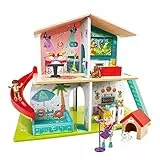 Hape Casetta delle Star Casa delle bambole a doppio lato con effetti sonori per gioco di ruolo interattivo dai 3 anni