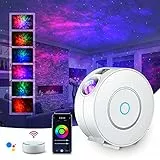 LED Lampada Proiettore Stelle, Smart Luce Notturna Bambini Adulti Galaxy Proiettore Lampada con Regolazione RGB/Controllo vocale/WiFi/Timer Compatibile Google Assistant - Plastica (Bianco)