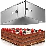4smile - Teglia ad anello per torte, regolabile, altezza 8 cm, in acciaio inox, stampo alto per preparare facilmente torte a strati