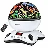 Moredig Lampada Proiettore Stelle Bambini, 360° Musicale Proiettore Stelle Bambini, 8 Modalità Luce Notturna, Regalo per Neonati, Bambini