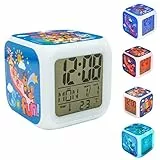 SRV Hub Paw Patrol - Sveglia per bambini, con luce notturna, funzionamento a batteria, digitale, decorazione camera dei bambini, dimensioni: 8 cm