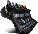 KEMISANT Calzini Donna 6 paia, Calzini Sportivi Calze Corsa Cuscino Completo con Linguetta sul Tallone(6coppie-Nero 6 Colori Misti3131-39-42)