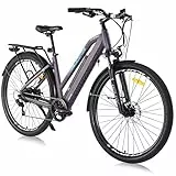 Hyuhome Ebike - Bicicletta elettrica da donna da 28 pollici, per adulti, da uomo, 250 W, con motore Bafang e batteria rimovibile da 36 V, 12,5 Ah (viola, 820 l)