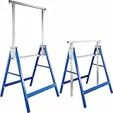 TecTake 2x Cavalletto da lavoro telescopico altezza regolabile - modelli differenti - (Blu | No. 402450)