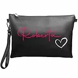 Generico Pochette donna personalizzata con Nome Cuore Made in Italy Super Mamma Borsello Beauty Case 25x16 cm