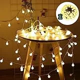Voolex Catena Luminosa Sfera Esterno/Interno, 6M 40 LED Batteria Luci Stringa Palla Catena Luminosa Bianco Caldo, 8 Modalità Timer Impermeabile per Balcone Festa Giardino Camera Decorazione