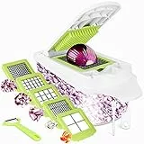 Mandolina per verdure Taglio Legumi Multifunzione 12pcs Taglio Legumi Manuale Mandolina Multifunzione Decoupe Legumi Cubo Taglio Cipolle Rapidamente e Uniformemente