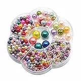 Perline Rotonde Colorate, 1150 Pezzi Perline Colorate, Perle Per Bigiotteria, Kit Perline Per Bigiotteria, Varie Misure 3/4/5/6/8/10/12 Mm Per Collane, Orecchini, Artigianato Fai Da Te