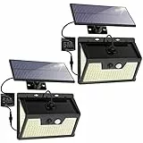 LOTMOS Faretti Solari a Led da Esterno [320 LED/3 Modes] Faro Led Esterno con Pannello Solare, Luce Solare Led Esterno IP65 Impermeabile, Lampade Solari a Led da Esterno per Giardino con Cavo da 5M