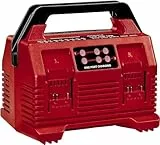 Einhell Caricabatterie Power X-Quattrocharger 4A PXC, caricamento di 2x2 18 V batterie, controllo della batteria, gestione di caricamento intelligente, indicatore LED di stato a 6 livelli