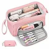 Mamowla Astuccio Portamatite Astucci Matite di Grande Capacità Borsa Porta Penne Scuola Trucco Borsa per Bambina Ragazze Ragazzi Studenti, Rosa