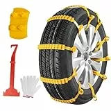 Catene da Neve per Auto 12Pcs Ninonly Catene da Neve Universale Installare Catene da Neve Facili da Montare per Vetture, Modelli off-Road, SUV, Gomme Auto Tire Larghezza 165mm - 295mm