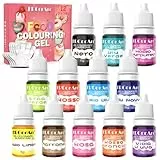 Coloranti Alimentari Gel 12 Colori - Colorante Alimentare Liquido per Cuocere, Decorare, Colorare Zucchero e Cucinare -Coloranti Alimentari Concentrati per Glassa,Soap e Aerografo- 6ml Ciascuno