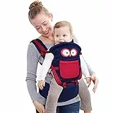 TODOGI Marsupio Neonati Zaino Porta Bambino Multifunzione 10 Posizioni in 1 Ergonomico Cotone Traspirante e Leggero Regolabile Con Morbido Sedile Supporto Anca e Fianchi 0-36 mesi GUFO