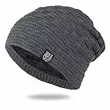 Cappelli Invernali Lavorati a Maglia da Uomo e da Donna, Berretto in Maglia Foderato più Pile, Cappello Invernale Caldo Universale per attività all'aperto in Inverno (Grigio)