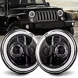 Maimiao Coppia 7'' Fari a LED, 300W 30000LM 4 Modalità luce 6000K Angel Eyes Segnale di svolta Luci di marcia diurna DRL HI LO Beam per Off Road Fire Cross Wrangler LJ TJ CJ JK Hummer H1 H2