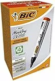 BIC Marking 2000 ECOlutions Indelebili Con Punta Media Tonda - Rossi, Confezione Da 12