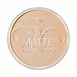 Rimmel London Cipria Compatta Stay Matte, Polvere Opacizzante a Lunga Tenuta per Pelli Grasse e Miste, 005 Silky Beige- 14 g