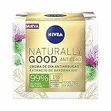 NIVEA Naturally Good Crema de Día Antiarrugas (1 x 50 ml), crema reafirmante con ingredientes naturales, crema antiedad para todo tipo de piel