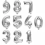 Gifts 4 All Occasions Limited SHATCHI-325 - Striscione gonfiabile a forma di numero 4, 40 cm, colore: argento