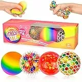 Pipihome 4 Pezzi Palline Antistress Bambini, Giocattoli da Decompressione Palline, Ideale per Bambini e Adulti con ADHD, Sollievo Dall'ansia (A)