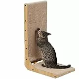 FUKUMARU Tiragraffi per Gatti, Tiragraffi a Forma di L Alta 68 cm per Parete e Angolo, Tiragraffi per Gatti con Gioco a Palline per Gatti da Interni